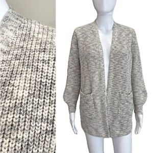 Marine Layer Cabin Cardigan Womens Size XS Chunky Grey Marled Open Sweater Knit